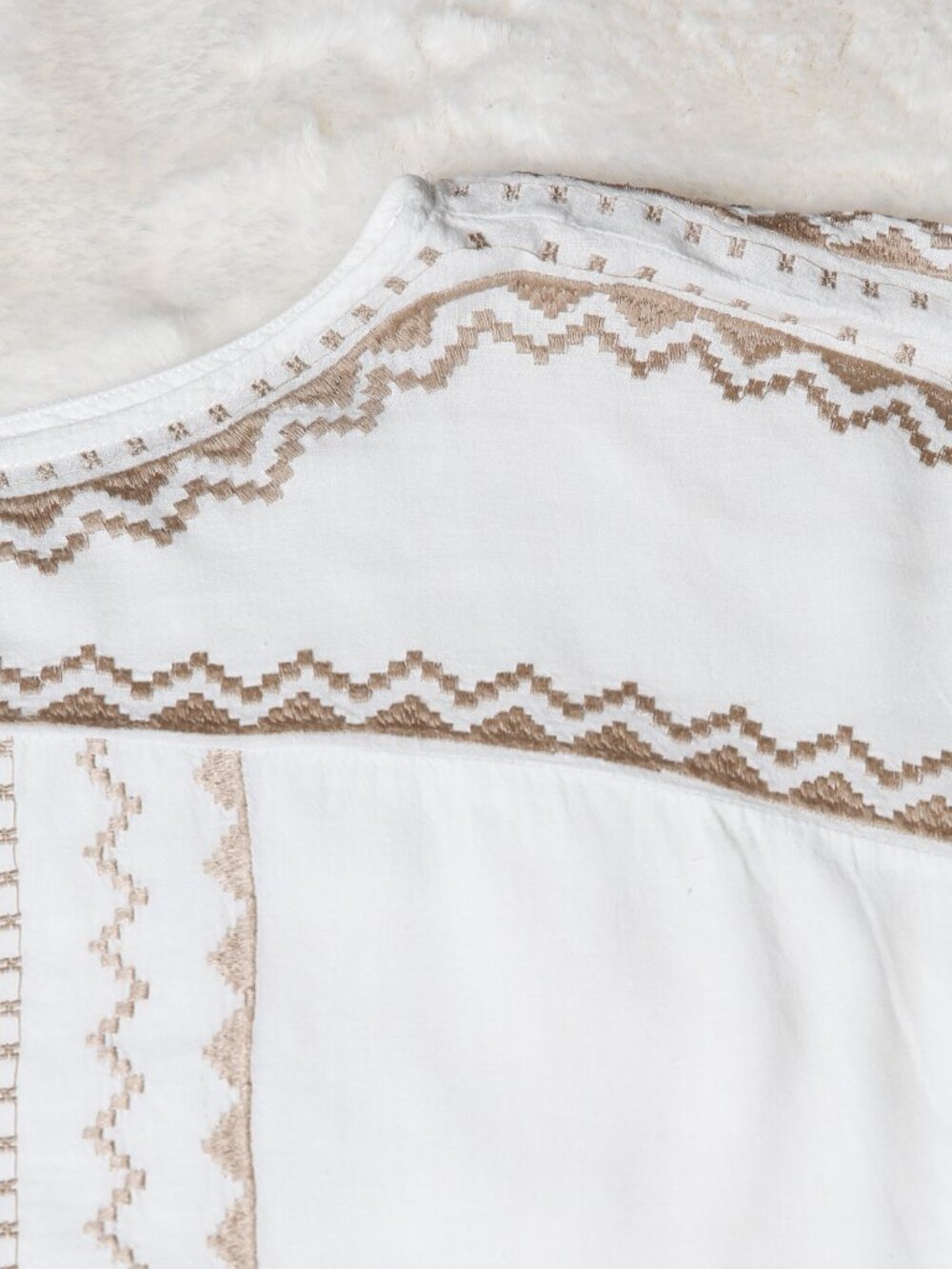 J. JILL Boho Embroidered Linen-Blend Top - Picture 7 of 12